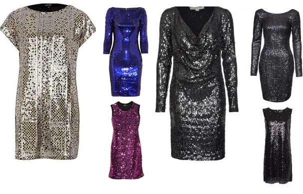 Glitterjurk overzicht